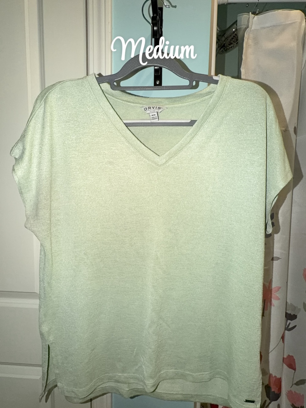 Orvis Women's Pale Mint V-Neck Short Sleeve Tee
